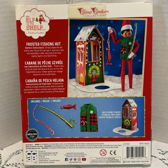Elf on the Shelf Frosted Fishing Hut + Fishing Vest, Fishing Pole, Hook & Fish - Picture 2 of 4